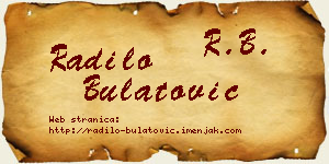 Radilo Bulatović vizit kartica